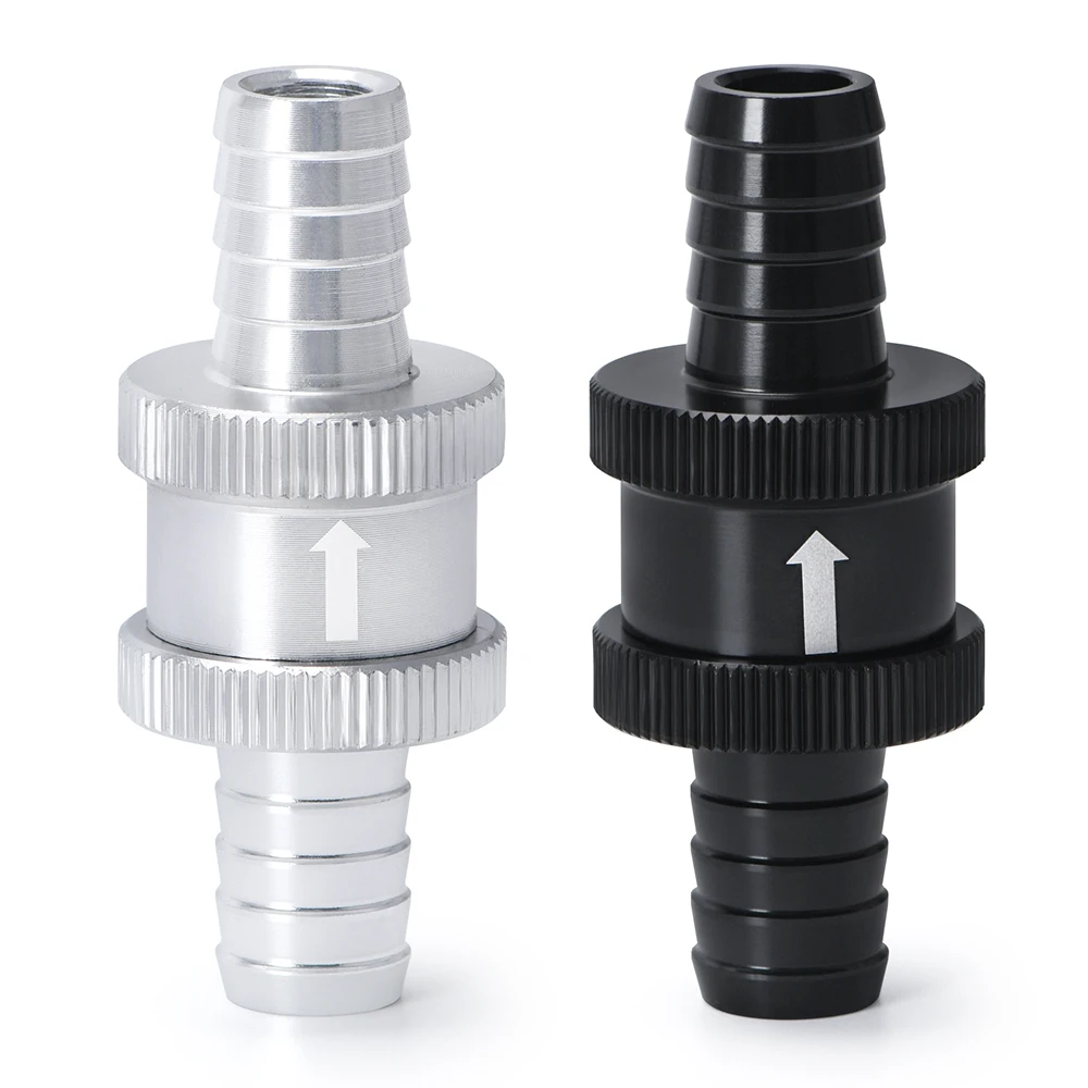 6 Size 4MM / 6MM / 8MM / 10MM / 12MM / 16MM Non Return One Way Fuel Check Valve Aluminum Alloy Petrol Diesel