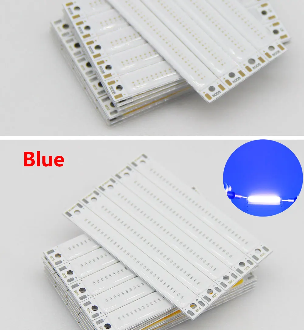 60x8mm LED COB Strip for Bicycle Taillights 1.5W 3W 2V 3V DC Warm White Blue Red COB LED Light Source for DIY Work Lamp