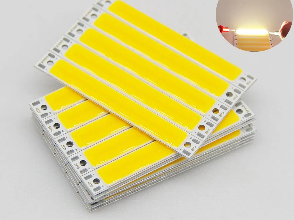 60x8mm LED COB Strip for Bicycle Taillights 1.5W 3W 2V 3V DC Warm White Blue Red COB LED Light Source for DIY Work Lamp