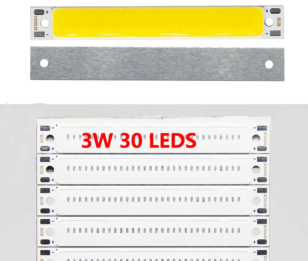 60x8mm LED COB Strip for Bicycle Taillights 1.5W 3W 2V 3V DC Warm White Blue Red COB LED Light Source for DIY Work Lamp