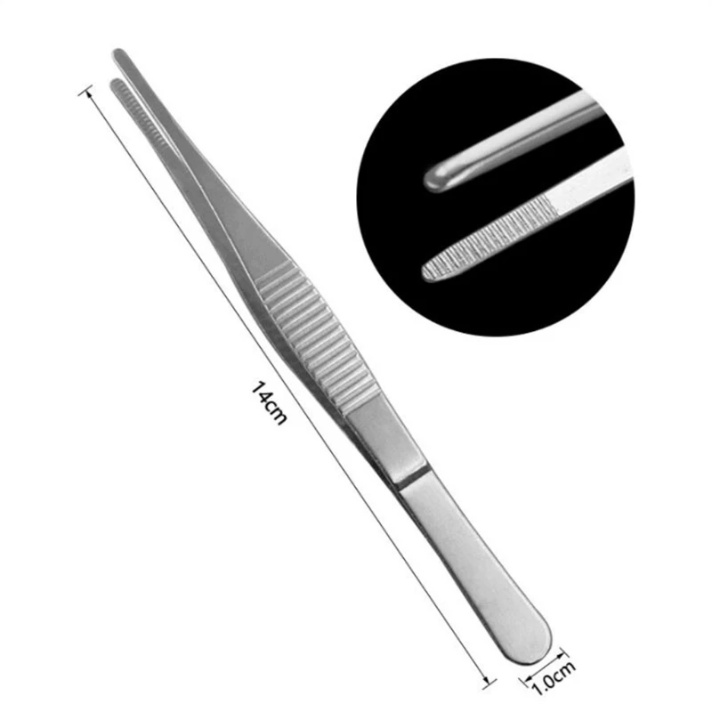 Curved Forceps Stainless Steel Tweezers Home dical Dental Plier Garden 12.5/14/16/18