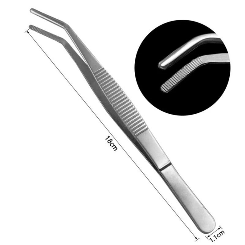 Curved Forceps Stainless Steel Tweezers Home dical Dental Plier Garden 12.5/14/16/18