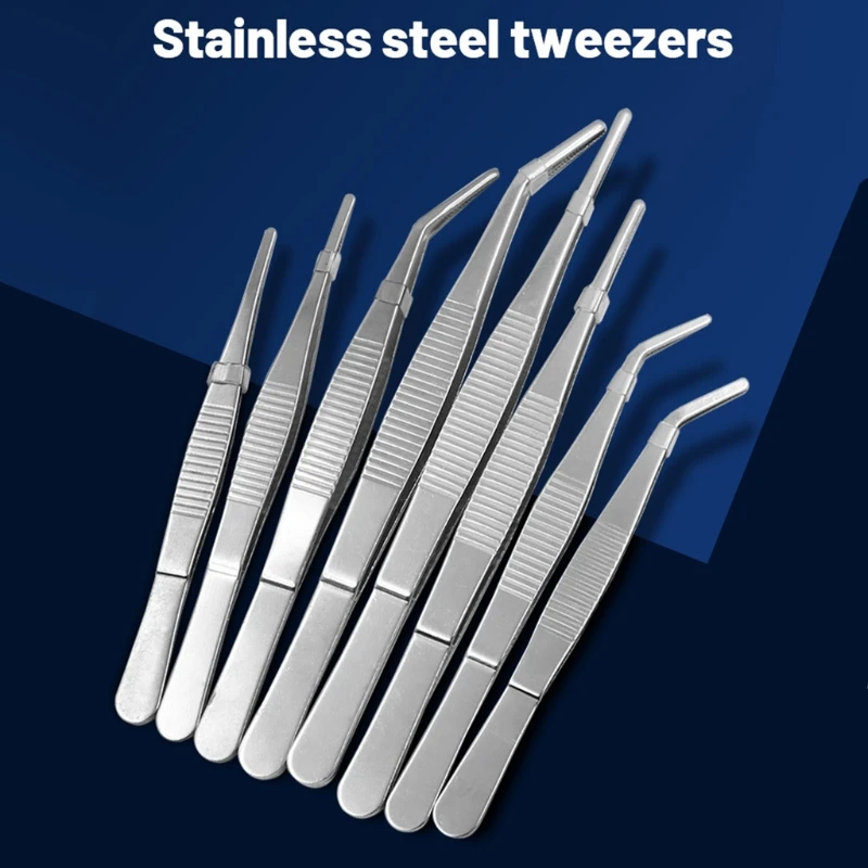 Curved Forceps Stainless Steel Tweezers Home dical Dental Plier Garden 12.5/14/16/18
