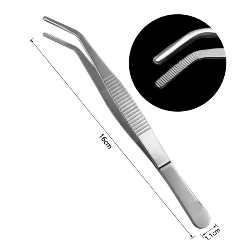 Curved Forceps Stainless Steel Tweezers Home dical Dental Plier Garden 12.5/14/16/18