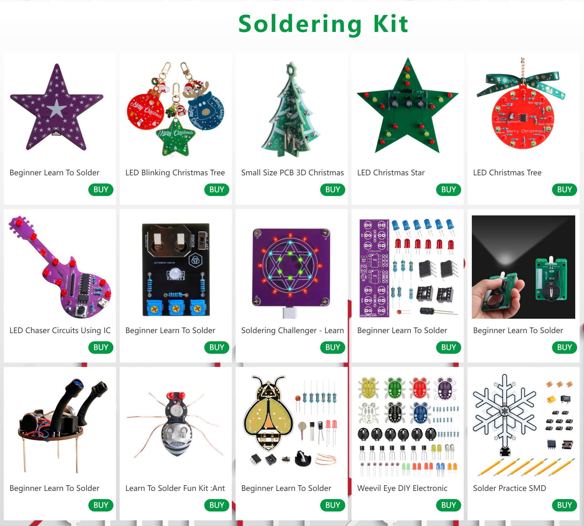 Weevil Eye DIY Electronic Beginner Learn To Solder Fun Kit Handmade Gift (Red. Yellow. Green White Blue Black Purple )