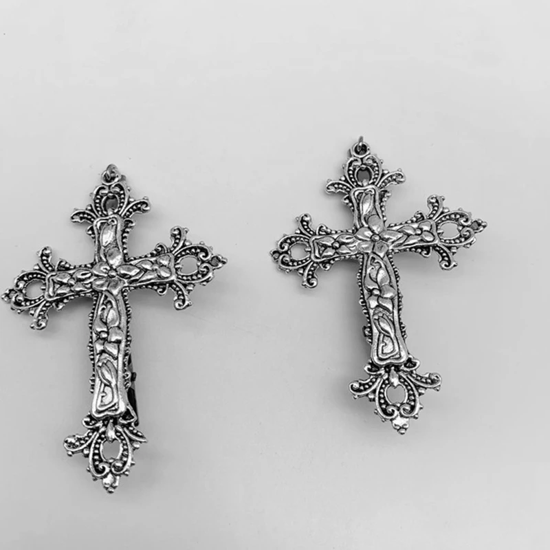 2021 New Punk Cross Skull Jesus Make Old Metal Hair Grip Hair Claw Accessories For Women Girl Hair Clip Party Gifts