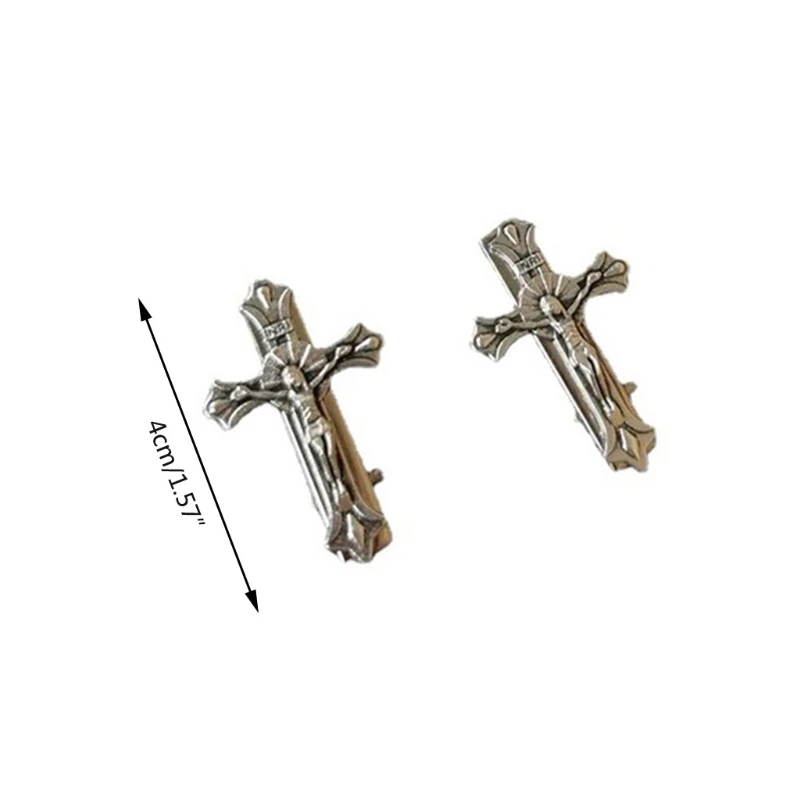 2021 New Punk Cross Skull Jesus Make Old Metal Hair Grip Hair Claw Accessories For Women Girl Hair Clip Party Gifts