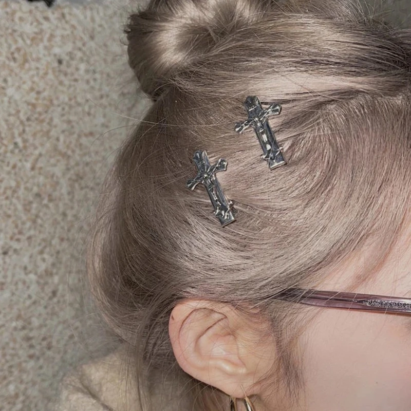 2021 New Punk Cross Skull Jesus Make Old Metal Hair Grip Hair Claw Accessories For Women Girl Hair Clip Party Gifts