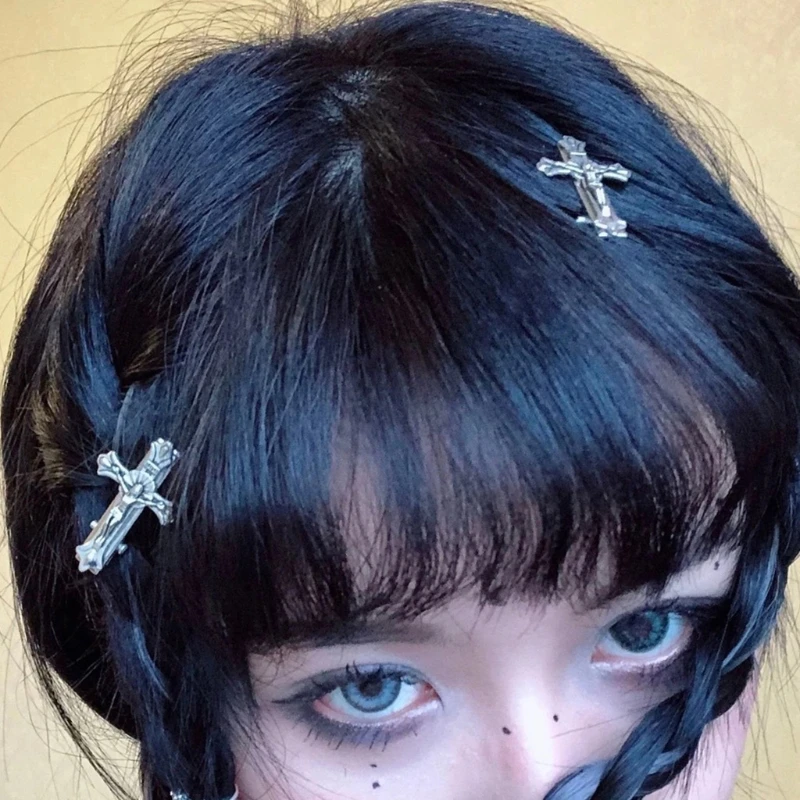 2021 New Punk Cross Skull Jesus Make Old Metal Hair Grip Hair Claw Accessories For Women Girl Hair Clip Party Gifts