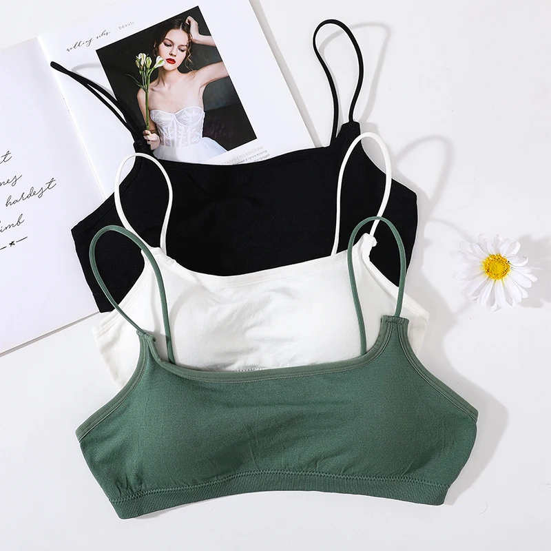 Seamless Bra Women Tube Top Ribbed Underwear Low Back Square Neck Sexy Lingerie Backless Bandeau Removable Pads Tube Bra M-XL