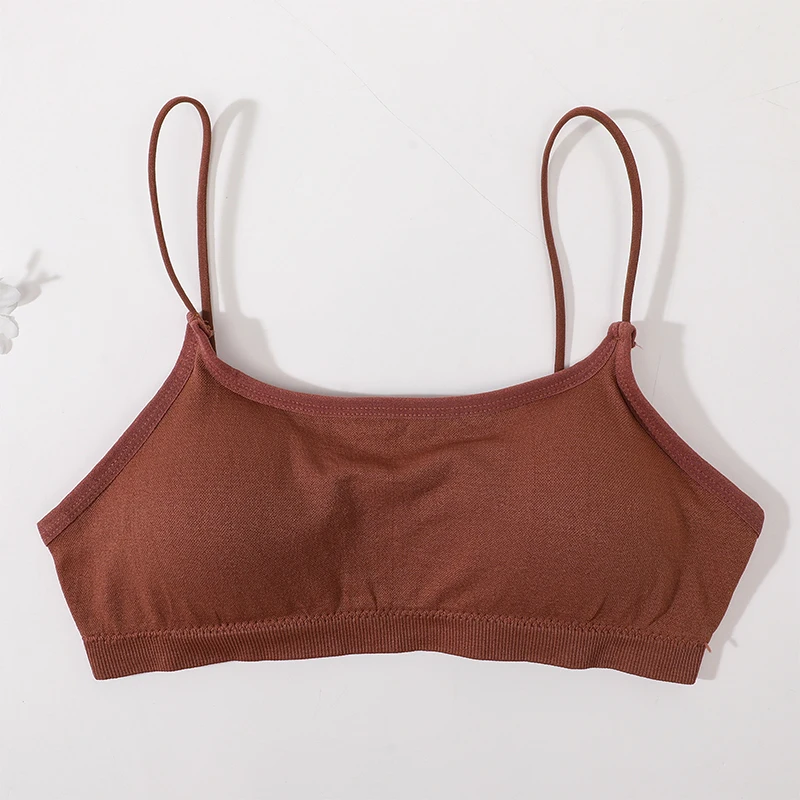 Seamless Bra Women Tube Top Ribbed Underwear Low Back Square Neck Sexy Lingerie Backless Bandeau Removable Pads Tube Bra M-XL