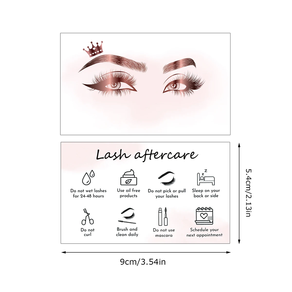 50Pcs Eyelash Card Lash Extension Aftercare Card Small Lash Business Card Loyalty Card Factory Supplier Wholesale