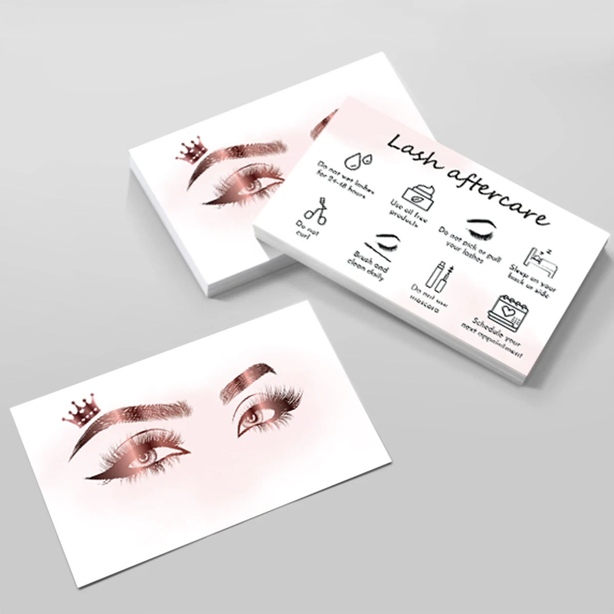 50Pcs Eyelash Card Lash Extension Aftercare Card Small Lash Business Card Loyalty Card Factory Supplier Wholesale