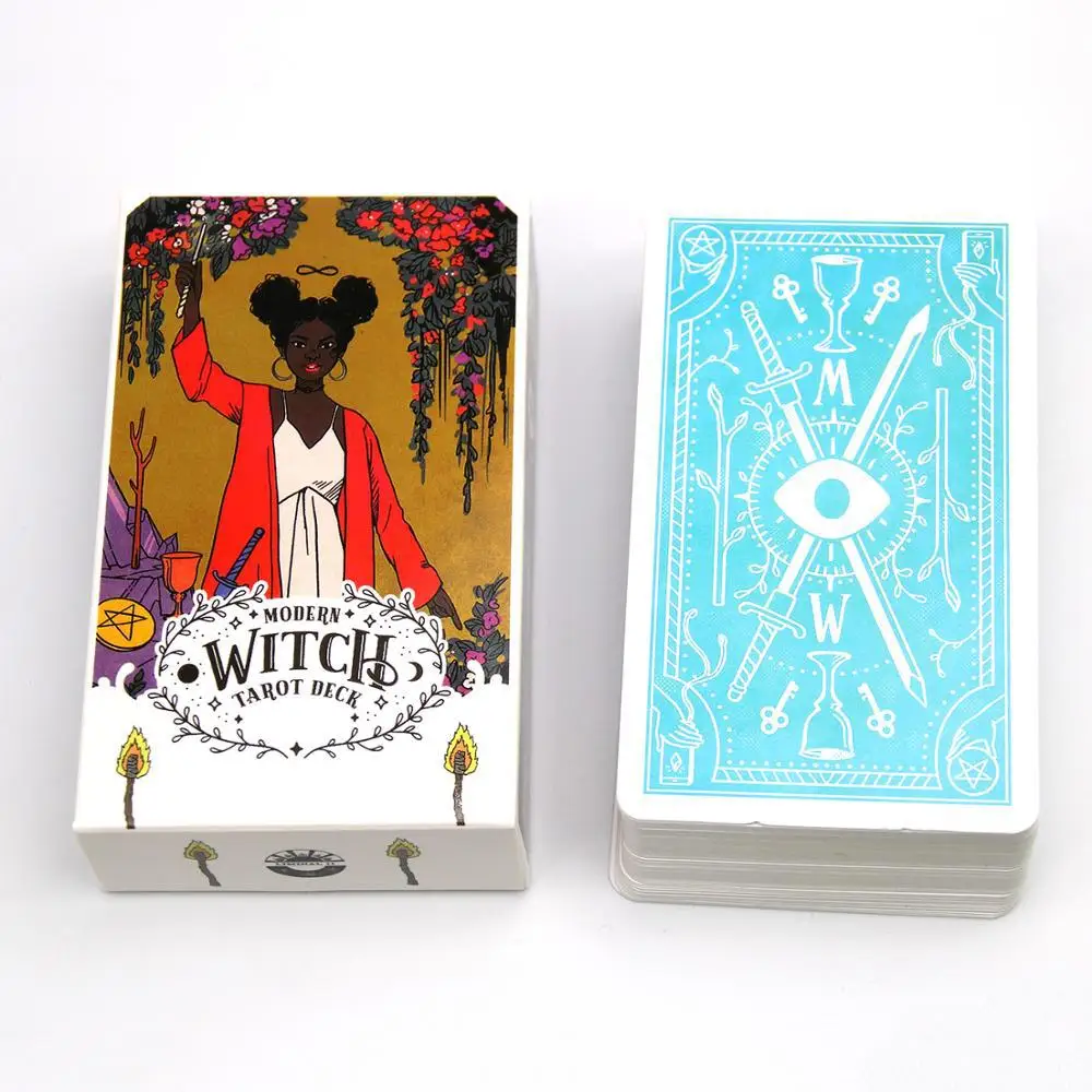 Modern Witch Tarot Deck English Version Tarot Card Deck Board Game PDF Guidebook Divination Fate for Women Girls Personal Use