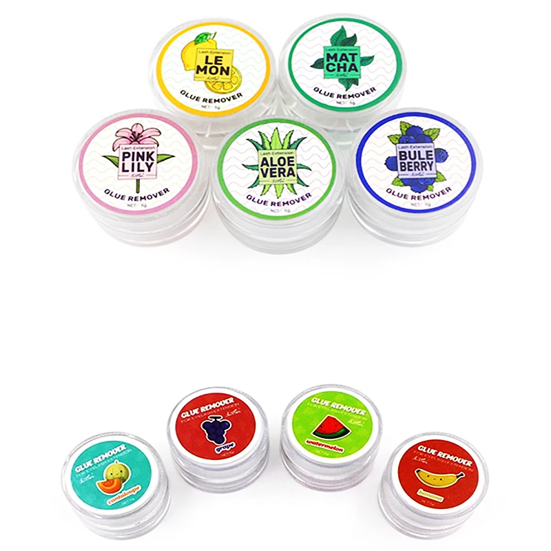 10pcs FUNMIX 5g Fruit Flavour Eyelash Extension Glue Remover Cream For Lashes Glue Remover No Irritating Lash Cleaning Cream