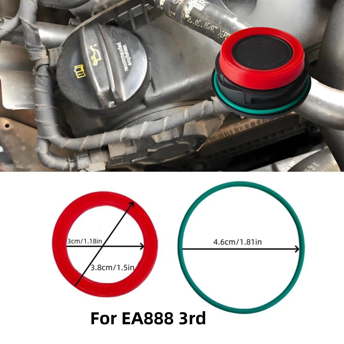 Oil Filler Cap Rubber Sealing Gasket EA888 EA211 EA111 EA113 For Audi A1 S1 A3 A4 A5 A6 A7 A8 S3 S4 S5 C6 C7 S7 S8 Q2 Q3 Q5 Q7