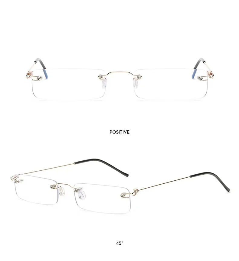 Sighttoo Anti-Blue Light Rimless Reading Glasses New Readers Ultralight Coating Frameless Glasses Reading With Pen Tube Case Men
