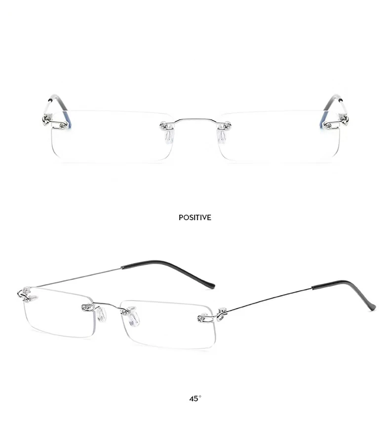 Sighttoo Anti-Blue Light Rimless Reading Glasses New Readers Ultralight Coating Frameless Glasses Reading With Pen Tube Case Men