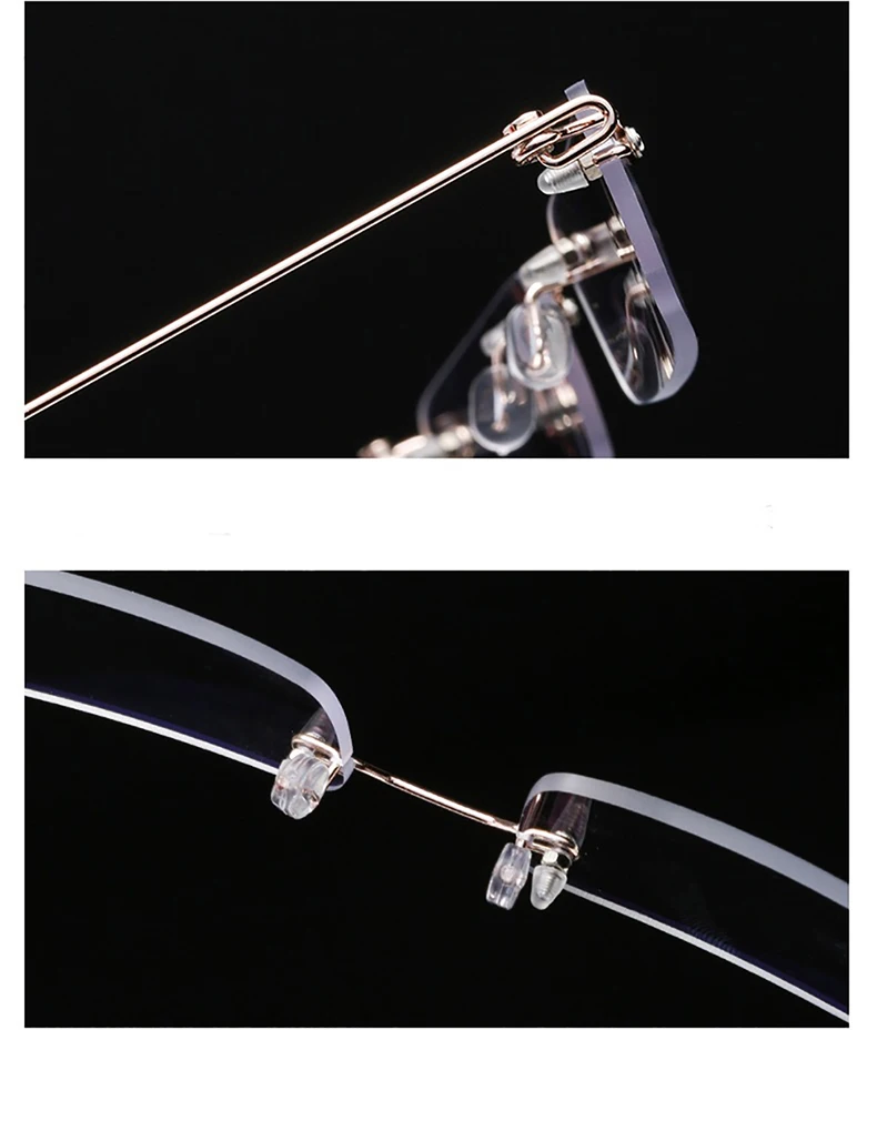 Sighttoo Anti-Blue Light Rimless Reading Glasses New Readers Ultralight Coating Frameless Glasses Reading With Pen Tube Case Men