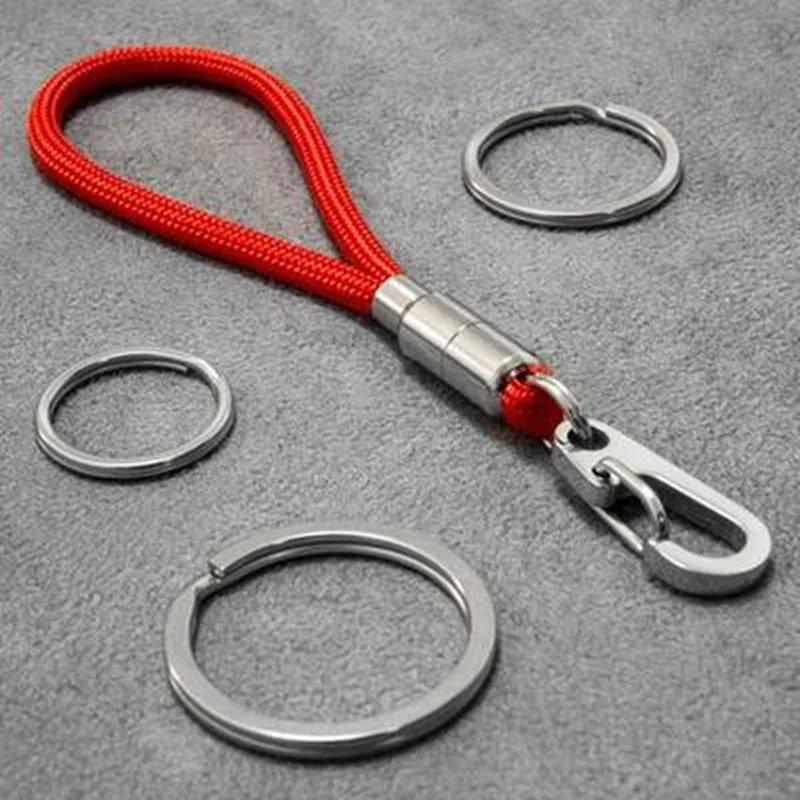 Outdoor Keychain Lanyard Stainless Steel Fixed Buckle Jewelry Lanyard Multi-function Key Ring Backpack Key Ring Wrist Lanyards