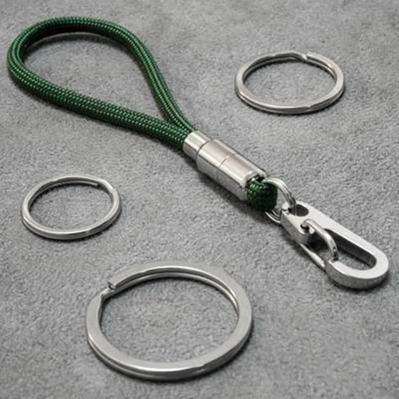 Outdoor Keychain Lanyard Stainless Steel Fixed Buckle Jewelry Lanyard Multi-function Key Ring Backpack Key Ring Wrist Lanyards