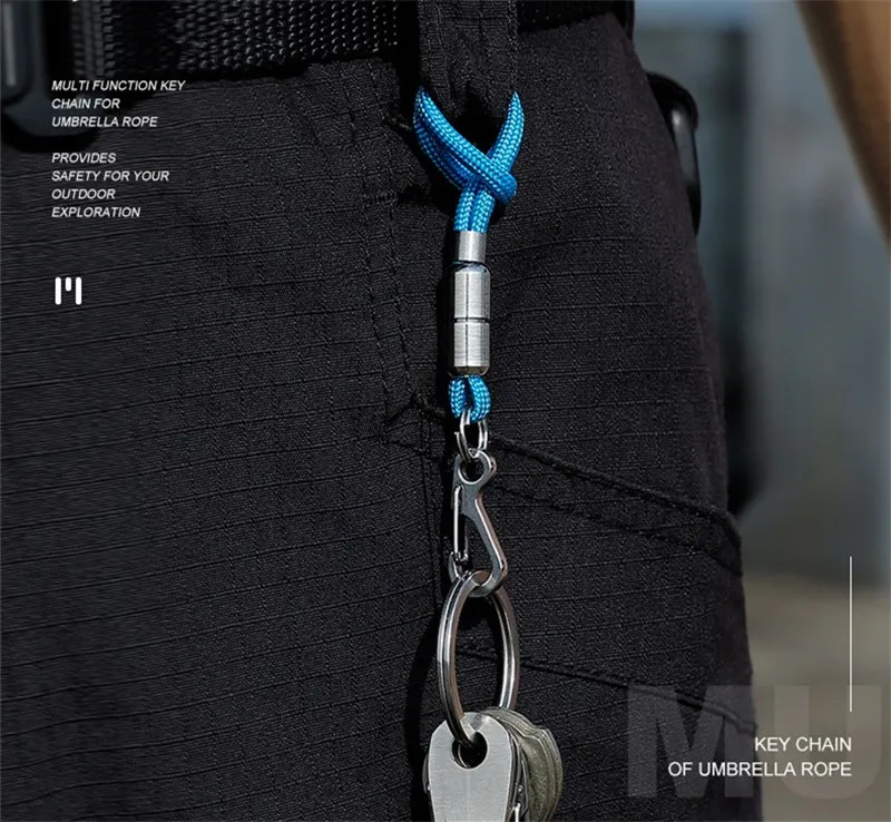 Outdoor Keychain Lanyard Stainless Steel Fixed Buckle Jewelry Lanyard Multi-function Key Ring Backpack Key Ring Wrist Lanyards