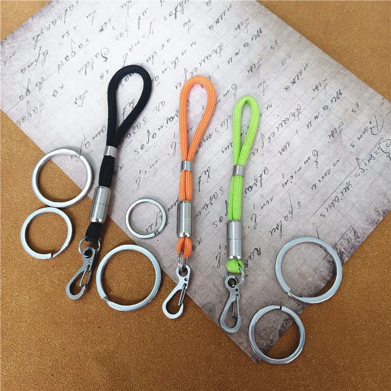 Outdoor Keychain Lanyard Stainless Steel Fixed Buckle Jewelry Lanyard Multi-function Key Ring Backpack Key Ring Wrist Lanyards
