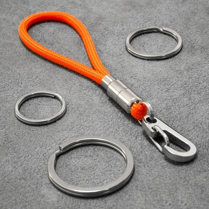 Outdoor Keychain Lanyard Stainless Steel Fixed Buckle Jewelry Lanyard Multi-function Key Ring Backpack Key Ring Wrist Lanyards