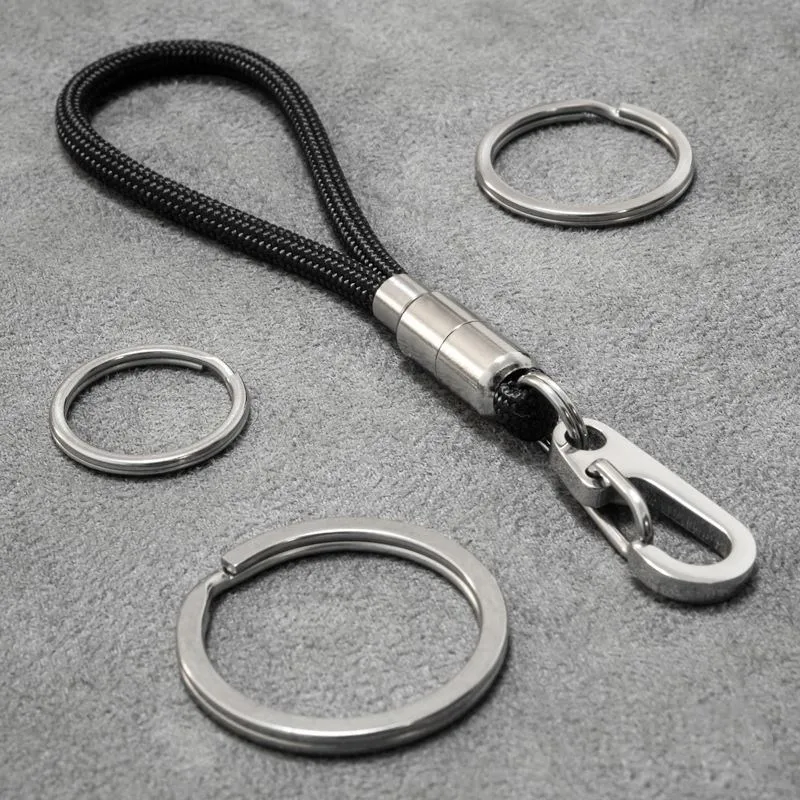 Outdoor Keychain Lanyard Stainless Steel Fixed Buckle Jewelry Lanyard Multi-function Key Ring Backpack Key Ring Wrist Lanyards