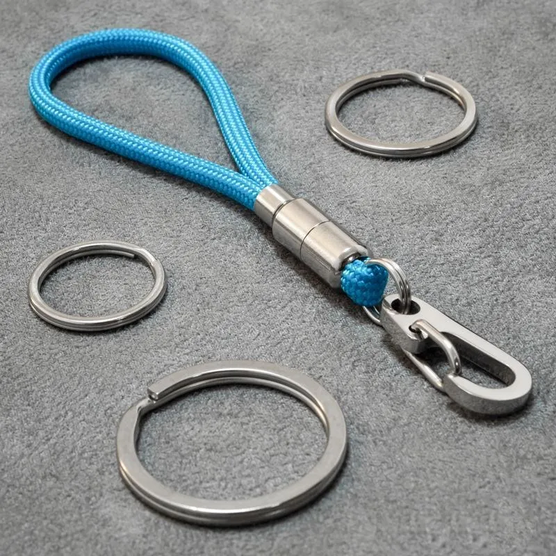 Outdoor Keychain Lanyard Stainless Steel Fixed Buckle Jewelry Lanyard Multi-function Key Ring Backpack Key Ring Wrist Lanyards