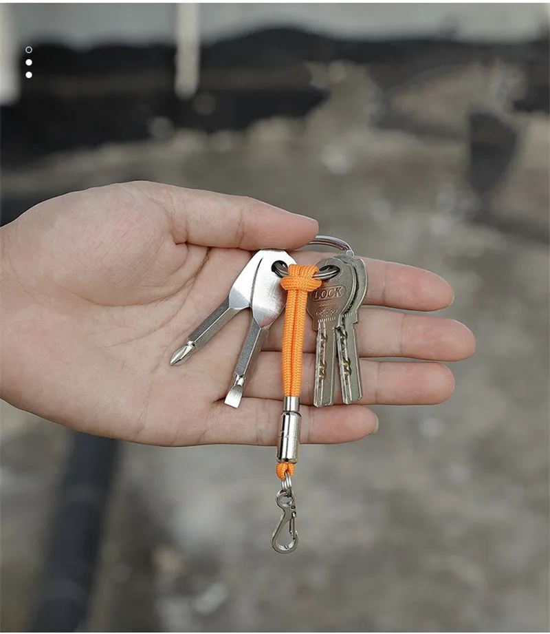 Outdoor Keychain Lanyard Stainless Steel Fixed Buckle Jewelry Lanyard Multi-function Key Ring Backpack Key Ring Wrist Lanyards