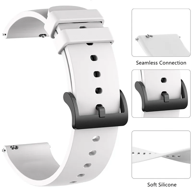 10 Colors Wrist Strap For Amazfit Bip Watchbands For Xiaomi Huami Amazfit Bip U / Bip S / GTS 2 / GTR 2 / Silicone Strap Correa