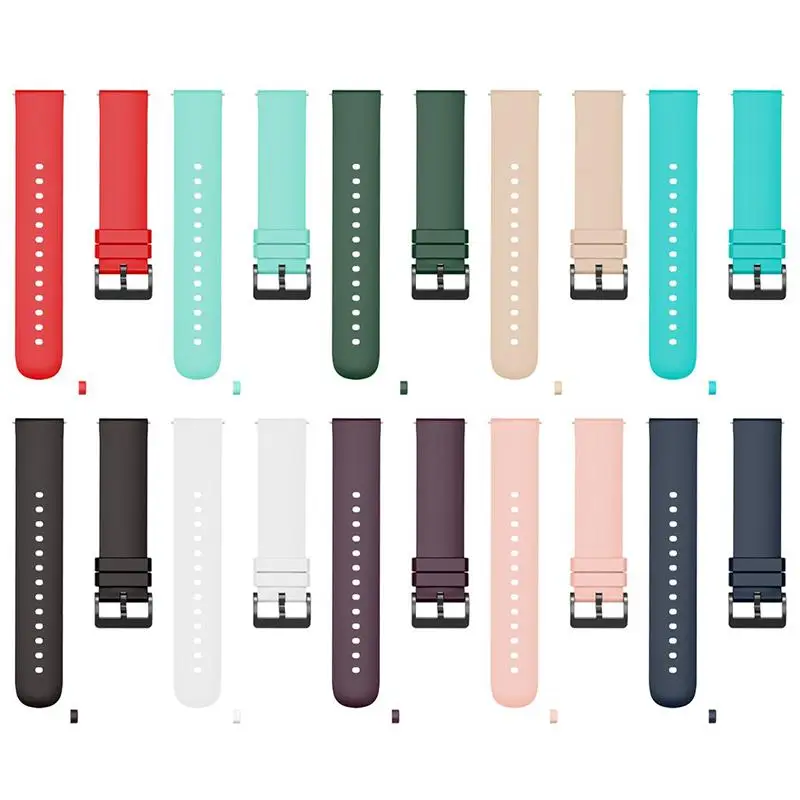 10 Colors Wrist Strap For Amazfit Bip Watchbands For Xiaomi Huami Amazfit Bip U / Bip S / GTS 2 / GTR 2 / Silicone Strap Correa