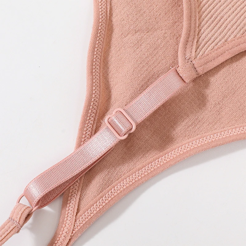 Women Seamless Bra And Panties Set U-Shape Back Crop Top Low Rise Thong Comfort Bralette Female Underwear Sexy Lingerie Set