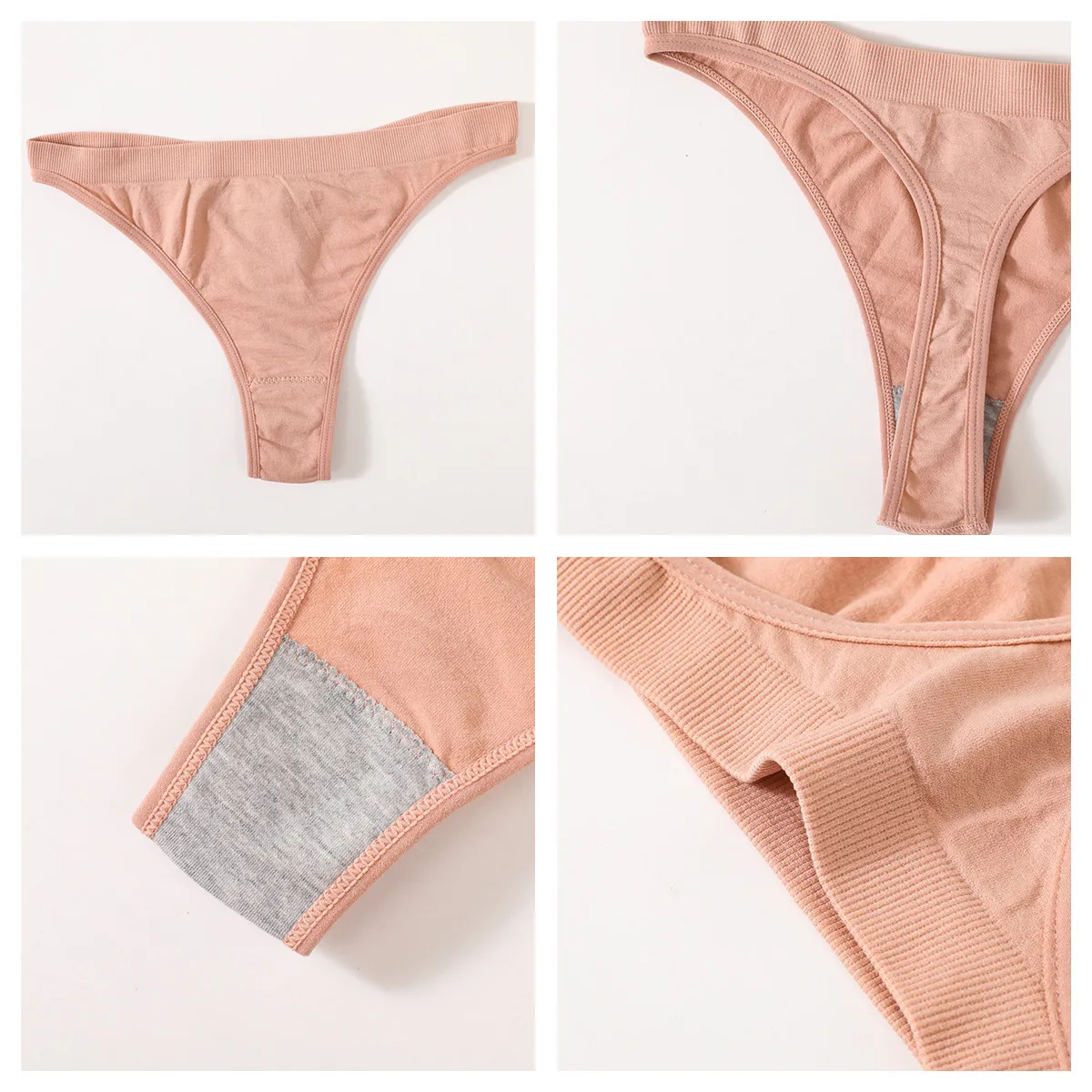 Women Seamless Bra And Panties Set U-Shape Back Crop Top Low Rise Thong Comfort Bralette Female Underwear Sexy Lingerie Set