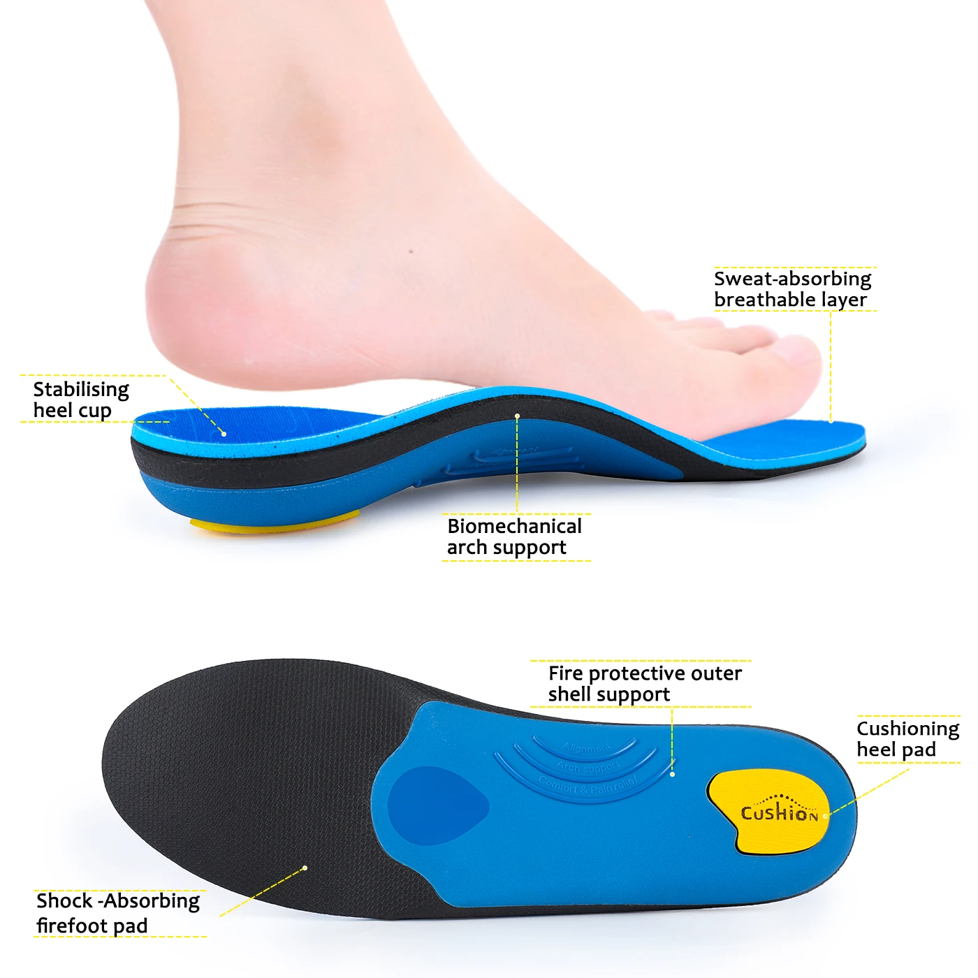IFITNA Flat Feet Orthopedic Insoles Arch Support Template Plantar Fasciitis Orthotics Heel Pain Inserts Boots Sneaker Men Women