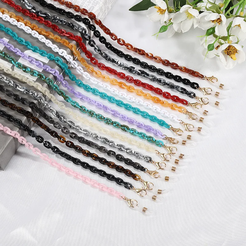 Bohemia Acrylic Reading Glasses Chain Women Resin Sunglasses Hold Cords Face Mask Chains Lanyard Masks Hang Necklace Straps Rope
