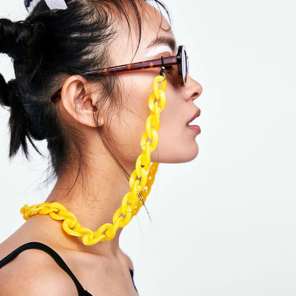 Bohemia Acrylic Reading Glasses Chain Women Resin Sunglasses Hold Cords Face Mask Chains Lanyard Masks Hang Necklace Straps Rope