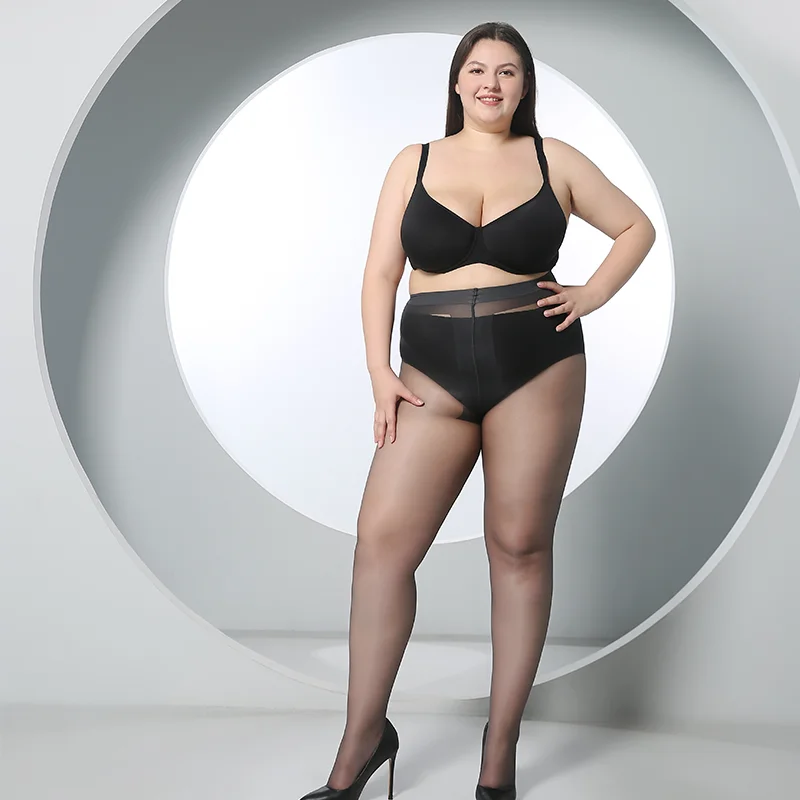 BONAS 8D XXXL Ultrathin Transparent T Crotch Pantyhose Plus Size Elasticity Tights Stockings Tear-Resistant Women Sexy Stockings