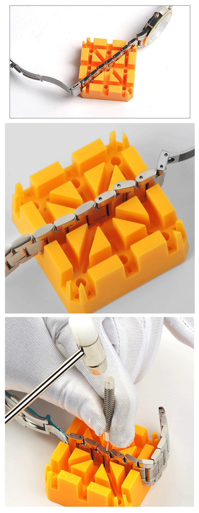 Watch Strap Link Punch Pin Stick Watch Band Bracelet Remover Bar Hammer Punch Thimble Watch Repair Tool Adjust Punching Needle