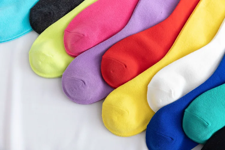 New Japanese solid color calf socks Hyuna candy color Korean student long tube women's socks