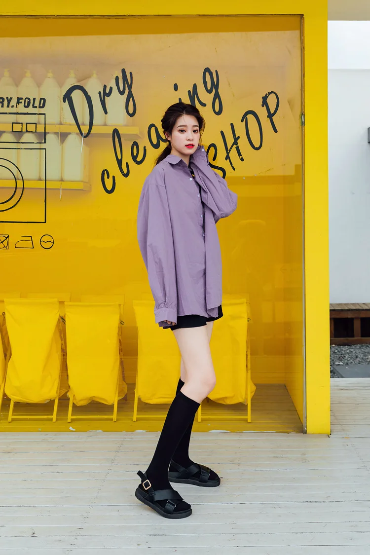 New Japanese solid color calf socks Hyuna candy color Korean student long tube women's socks