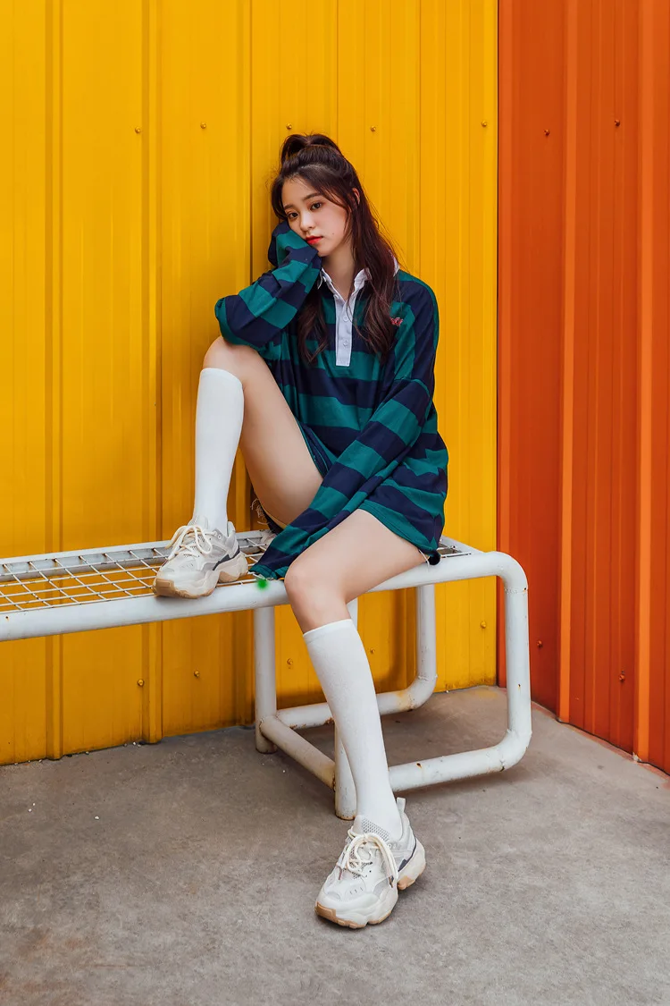 New Japanese solid color calf socks Hyuna candy color Korean student long tube women's socks