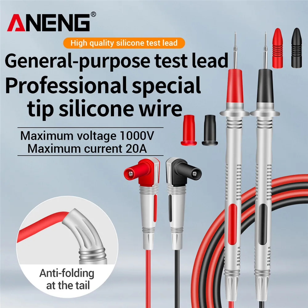 Universal Silicone wire Probe 20A 1000V Test Leads Pin for Digital Multimeter For Vichy For FLUKENeedle Tip Multi Meter Tester