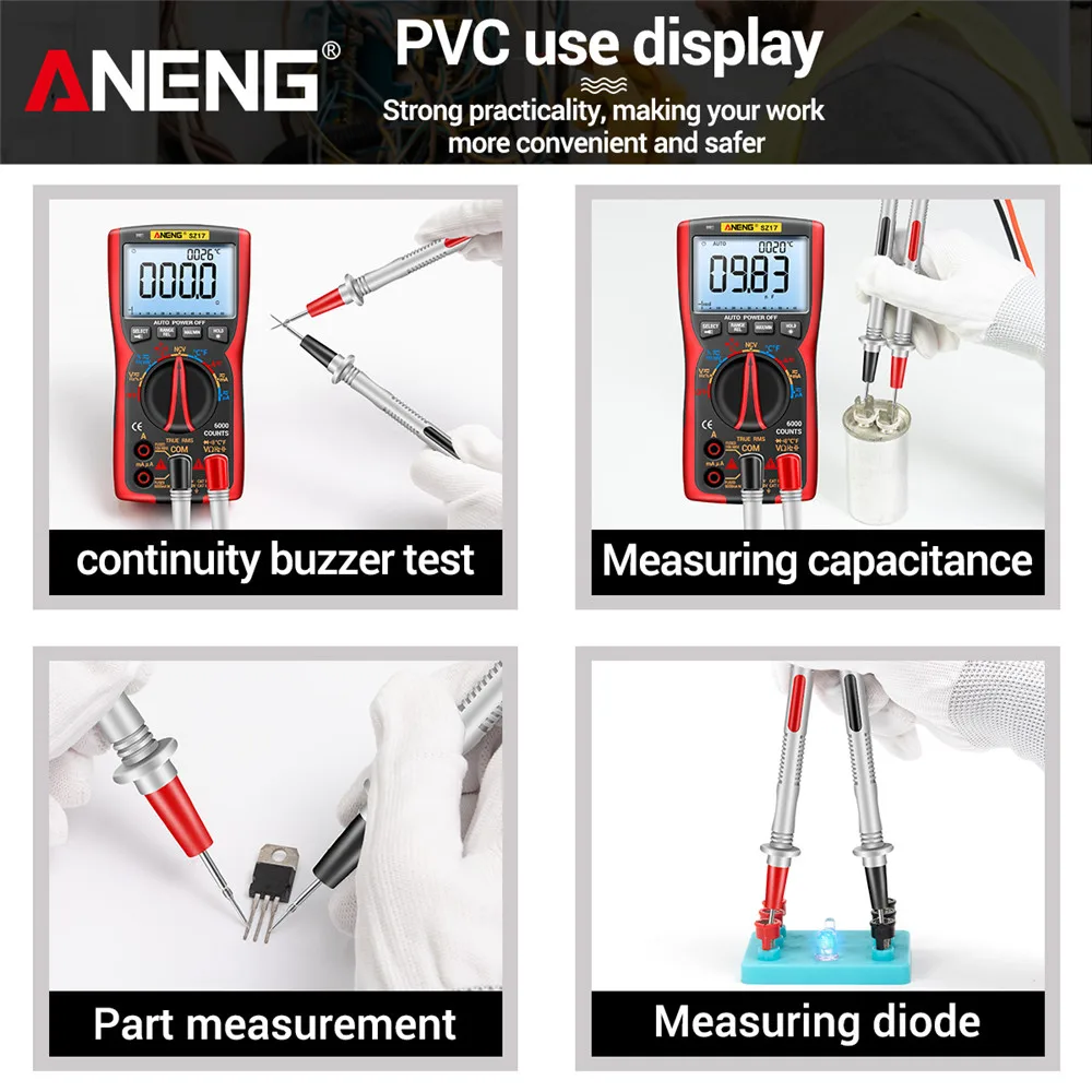 Universal Silicone wire Probe 20A 1000V Test Leads Pin for Digital Multimeter For Vichy For FLUKENeedle Tip Multi Meter Tester