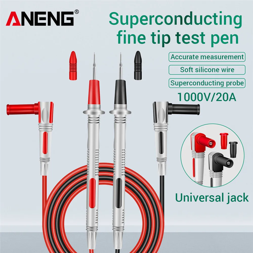 Universal Silicone wire Probe 20A 1000V Test Leads Pin for Digital Multimeter For Vichy For FLUKENeedle Tip Multi Meter Tester