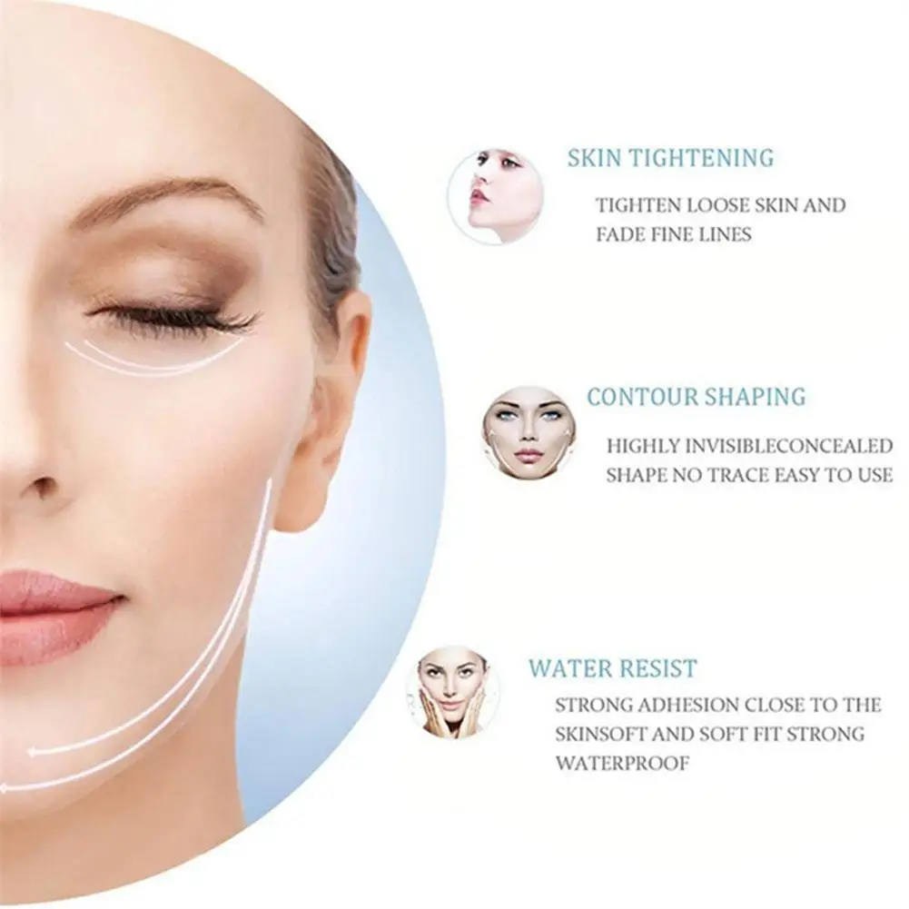 40Pcs/Set Instant Invisible Face Stickers Neck Eye Double Chin Lift V-Shape Refill Tapes Thin Makeup Facelifting Patch Adhesives