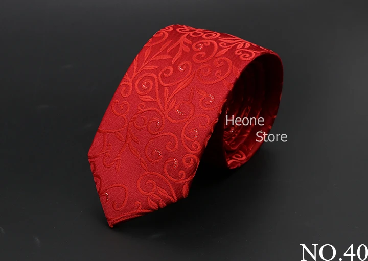 New Men Ties Solid Color Stripe Print Floral 6cm Jacquard Business Neckties Narrow Skinny Tie Wedding Prom Daily Wear Accessory