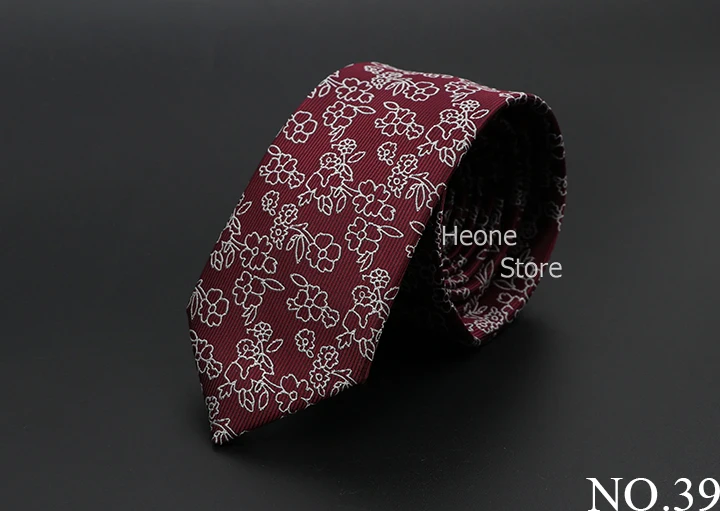 New Men Ties Solid Color Stripe Print Floral 6cm Jacquard Business Neckties Narrow Skinny Tie Wedding Prom Daily Wear Accessory