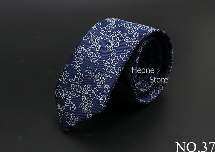 New Men Ties Solid Color Stripe Print Floral 6cm Jacquard Business Neckties Narrow Skinny Tie Wedding Prom Daily Wear Accessory